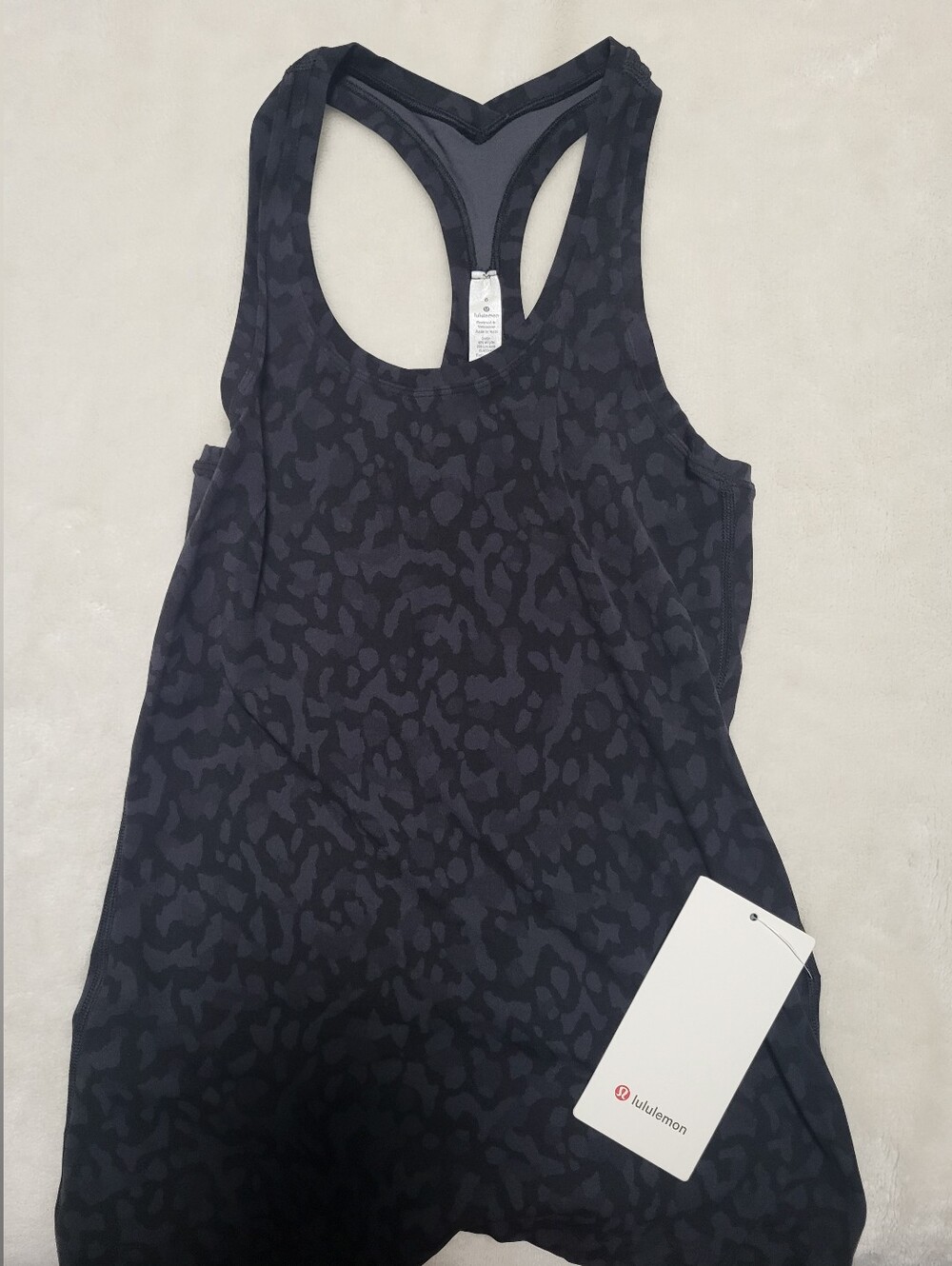 lululemon Black Patterned Racerback Tank